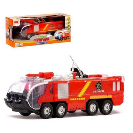 Машина "Пожарная охрана", работает от батареек, световые и звуковые эффекты, стреляет водой