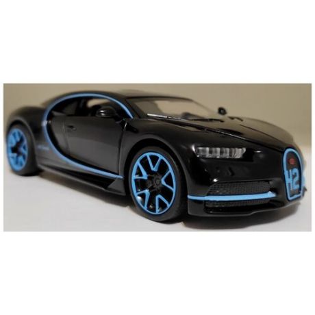 Машинка Bugatti Chiron Бугатти Широн металлическая черная 1:32