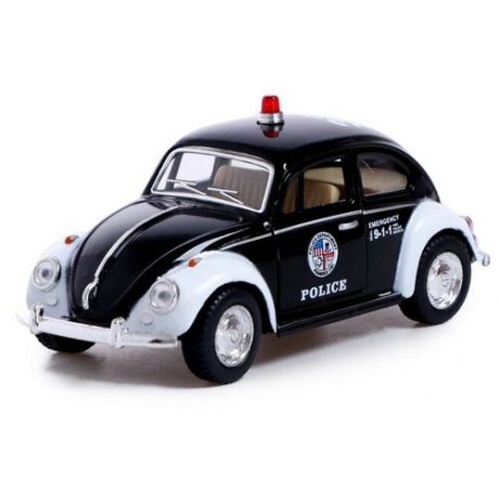 Машина металлическая 1967 Volkswagen Classical Beetle Police, 1:32, открываются двери, инерция