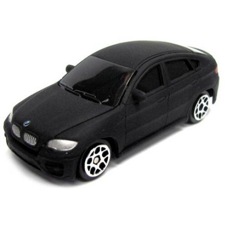 Машина металлическая 1:64 BMW X6, без механизмов, черный матовый цвет 344002SM