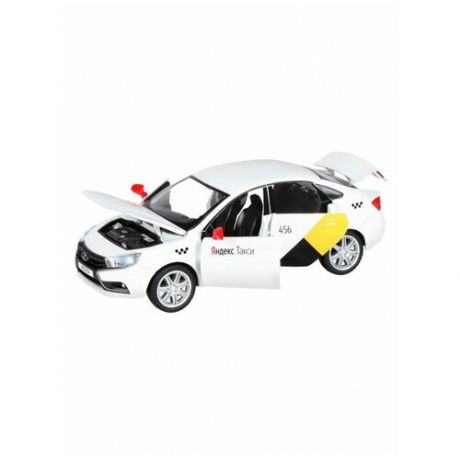 Машинка металлическая Яндекс.Такси, инерционная, коллекционная модель LADA VESTA, масштаб 1:24, автопанорама