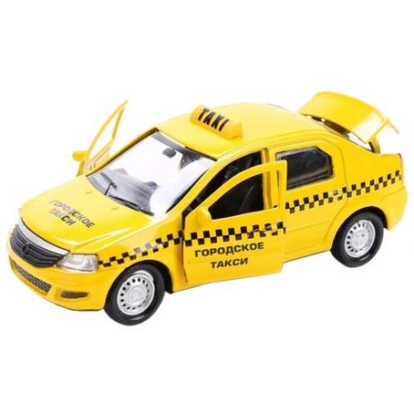 Легковой автомобиль ТЕХНОПАРК Renault Logan Такси (LOGAN-T), 12 см, желтый
