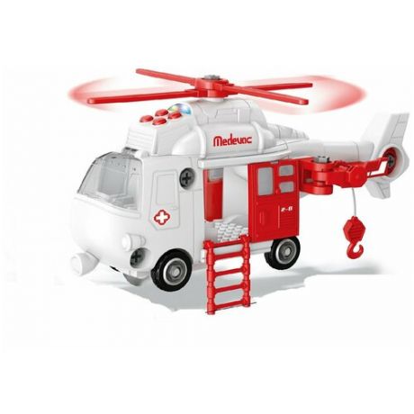 Спасательный вертолет-коструктор свет звук 32см Funky toys FT62102