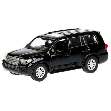 Машина металл Toyota Land Cruiser, 12,5см, инерционная, открывающиеся двери, цвет чёрный