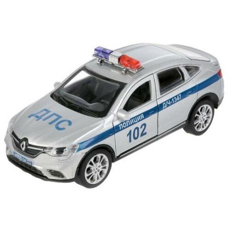 Машина металлическая «Renault ARKANA полиция», 12 см, открываются двери и багажник, цвет серебристый