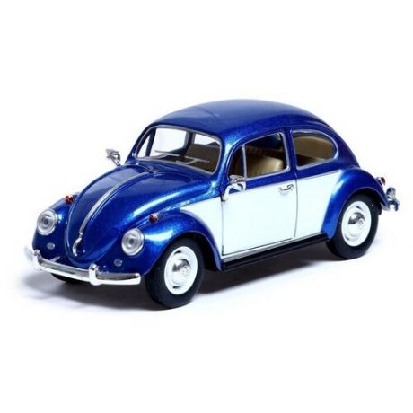Машина металлическая 1967 Volkswagen Classical Beetle , 1:24, открываются двери, инерция, цвет синий