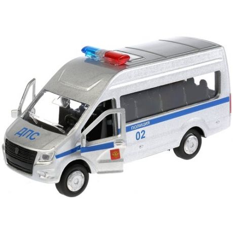 Микроавтобус ТЕХНОПАРК ГАЗель Next Полиция SB-18-19-P-WB, 12 см, серебристый
