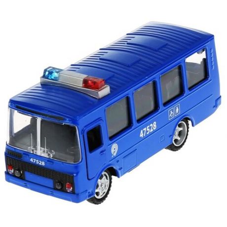 Автобус Технопарк ПАЗ 3205, Гортранс, синий, инерционный, свет, звук СТ11-257-7WВ