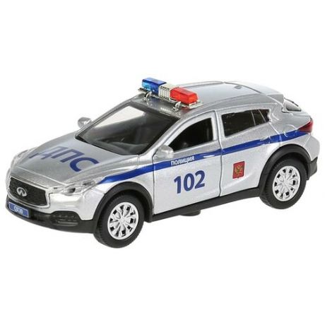 Легковой автомобиль ТЕХНОПАРК Infiniti QX30 полиция (QX30-P-SL), 12 см, серебристый