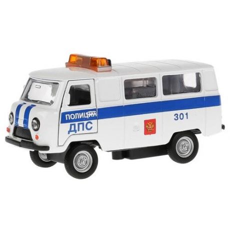 Микроавтобус ТЕХНОПАРК УАЗ 39625 Полиция ДПС (CT-1232WB-H) 1:43, 11 см, белый