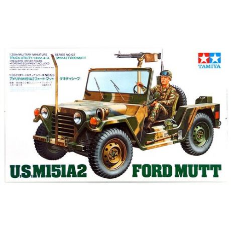 35123 Tamiya Американский джип M151A2 Ford Mutt с пулеметом М60 и 1 фигурой водителя (1:35)