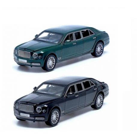 Коллекционная модель металлическая лимузин Bentley Mulsanne Grand 1:24 свет, звук M929F (Цвет: Зеленый)