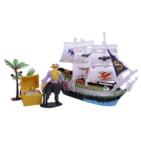 Корабль пиратский с фигуркой пирата и аксессуарами, в пакете