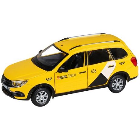Машина "автопанорама" Яндекс.Такси LADA GRANTA CROSS, желтый, 1/24, в/к 24,5*12,5*10,5 см