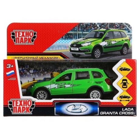 Машина металлическая Технопарк "Lada Granta Сross 2019 Спорт" 12 см, инерция, зеленый (GRANTACRS-12SRT-GN)