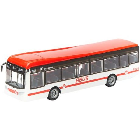 Автобус Bburago City Bus (18-32102) 1:43, красный/белый