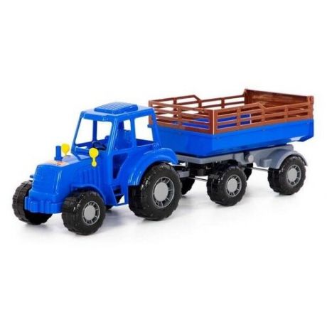 Полесье Трактор с прицепом №2, цвет синий (в сеточке)
