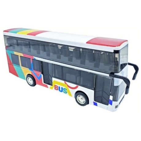 Туристический автобус свет, звук YD6631 белый / Модель автобуса / Автобус игрушка / Инерционный автобус