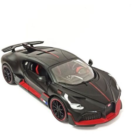 Машинка Bugatti Divo металлическая черная 1:24 / Модель спортивного автомобиля Бугатти Диво инерционный механизм