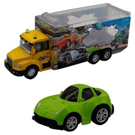 Игровой набор FUNKY TOYS FT61055 грузовик + машинка зеленая, 1:60