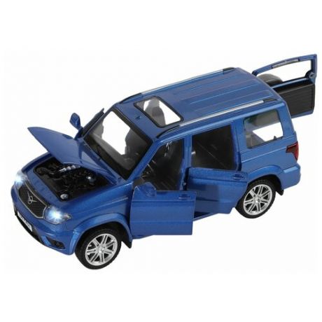 Машинка металлическая Автопанорама УАЗ "Patriot", темно-синий металлик, масштаб 1:26, открываются двери (JB1251416)