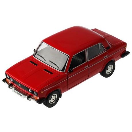 Технопарк Машина "LADA 2106" 18,5 см, металлическая, коллекционная, свет-звук, двери, капот, багажник открываются, инерционная, красная