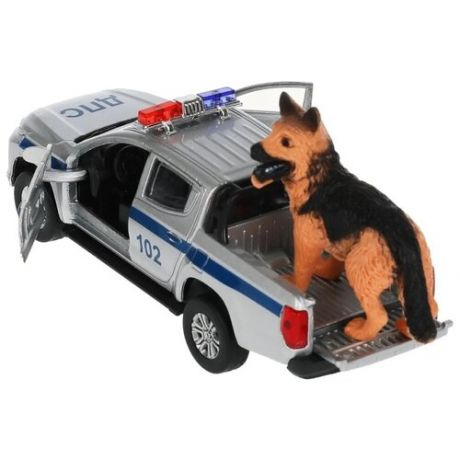 Игрушки Технопарк Машина металл MITSUBISHI L200 полиция 13 см, двер, багаж, инер, собака, кор. Технопарк