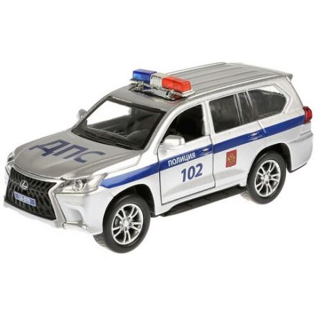 Модель машины Технопарк Lexus LX-570, Полиция, инерционная, свет, звук LX570-P-SL