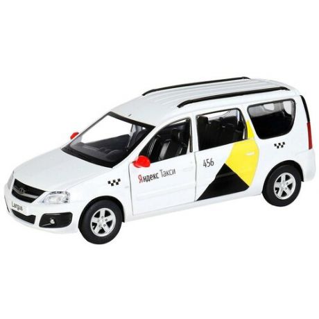 Автопанорама Машина металлическая «Lada Largus Яндекс Такси» 1:24, открываются двери, капот, озвученная, цвет белый
