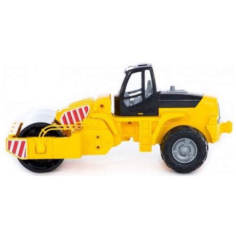 Машинка детская, Каток дорожный, игрушки для мальчиков, желтый, размер катка - 48,5 х 20,3 х 22 см.