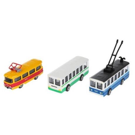 Набор машин ТЕХНОПАРК из трех моделей Городской транспорт SB-14-10(2 ASST) 1:50, 8 см, разноцветный