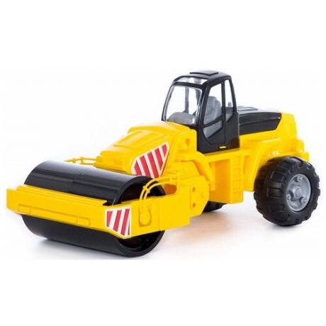 Машинка детская, Каток дорожный, игрушки для мальчиков, желтый, размер катка - 48,5 х 20,3 х 22 см.