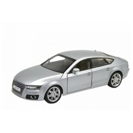 Машинка металлическая Автопанорама 1:24 Audi A7, серебряный, свободный ход колес, открываются передние двери, капот, багажник, свет, звук, резиновые колеса