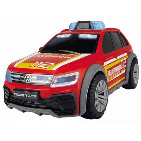 Внедорожник Dickie Toys Пожарная машина VW Tiguan R-Line (3714016) 1:18, 25 см, красный/желтый