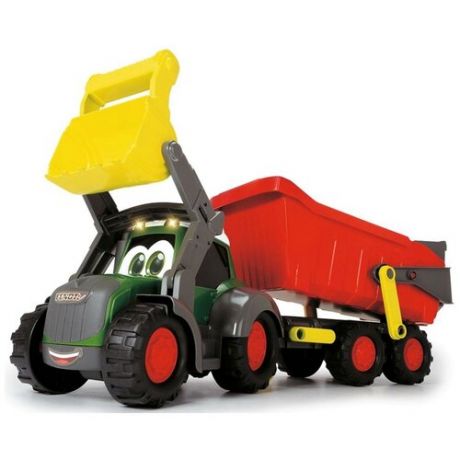 Трактор Dickie Toys Happy Farm трейлер (3819002), 65 см, красный/желтый/зеленый