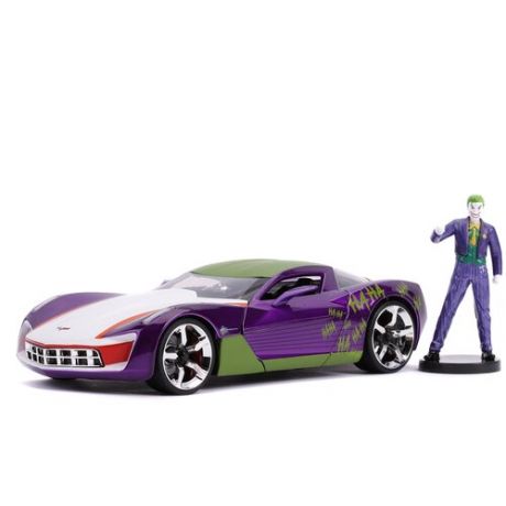 Набор Hollywood Rides Машинка с Фигуркой 2.75" 1:24 2009 Chevy Corvette Stingray Concept W/Joker Figure 31199