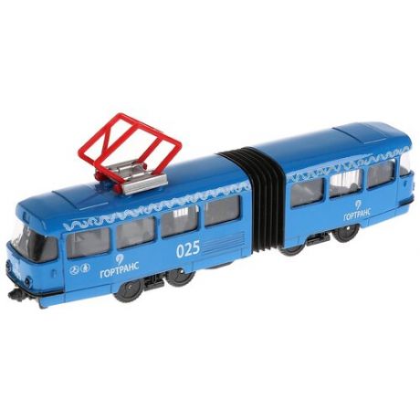 Трамвай Технопарк с гармошкой, инерционный, 19 см SB-18-01-BL-WB(NO IC)