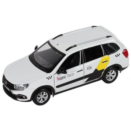 Машинка металлическая Яндекс. Такси LADA GRANTA CROSS, белый, масштаб 1:24