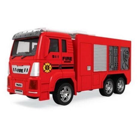 Машинка 1:18 "Пожарная машина", пластмассовая инерционная (индивидуальная упаковка 10х27х17,5 см)