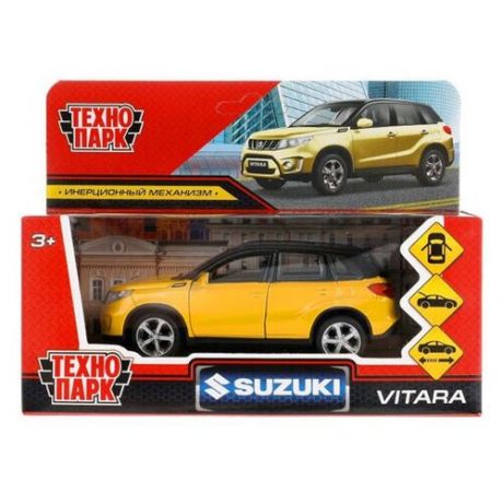 315124 Машина металл SUZUKI VITARA S 2015 12 см, двери, багаж, инер, золотой, кор. Технопарк