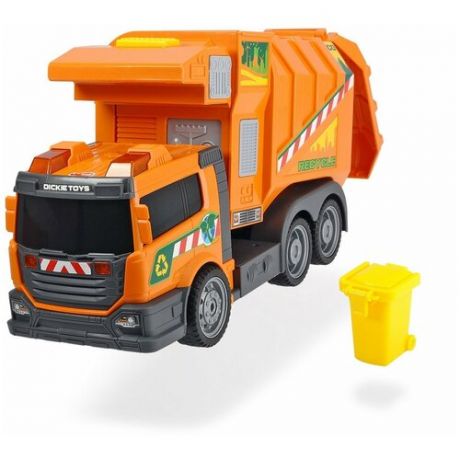 Машинка мусоровоз оранжевый 39см свет звук Dickie Toys