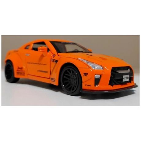 Машинка Nissan GTR Ниссан ГТР металлическая оранжевая 1:32