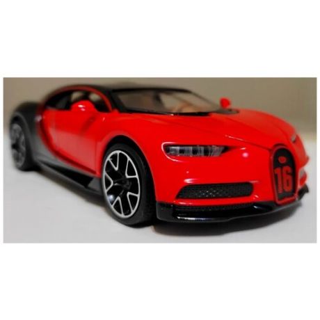 Машинка Bugatti Chiron Бугатти Широн металлическая красная 1:32