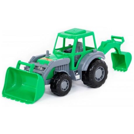 Трактор-экскаватор,"Мастер" зелено-серый
