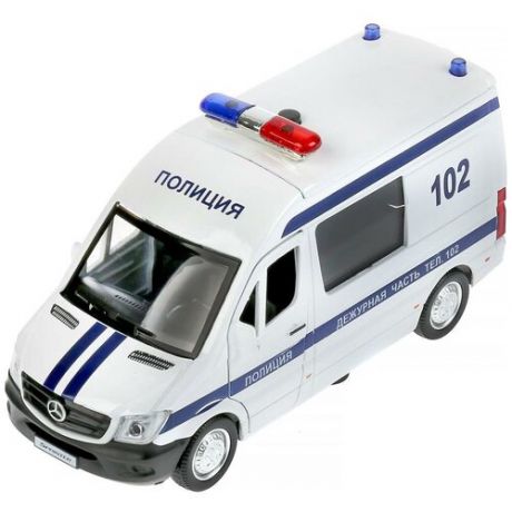 Модель автомобиля Mercedes-Benz Sprinter Полиция, инерционная, свет, звук SРRINТЕRVАN-14SLРОL-WН