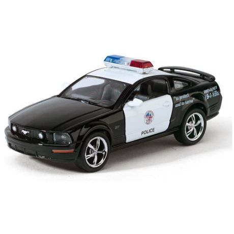 Модель машины Kinsmart Ford Mustang GT 2006 года, Полиция, инерционная, 1/38 КТ5091PW