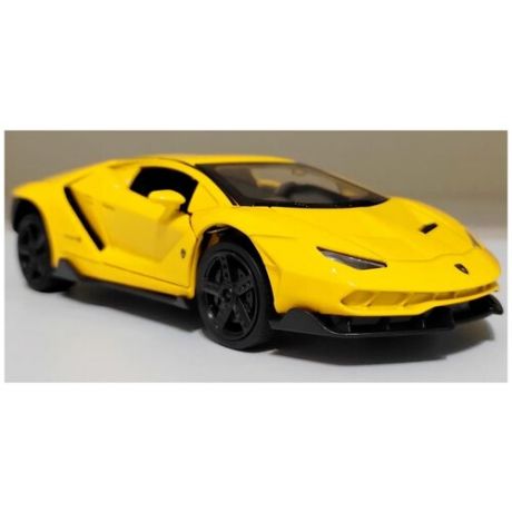 Машинка Lamborghini Aventador Ламборгини металлическая жёлтая 1:32