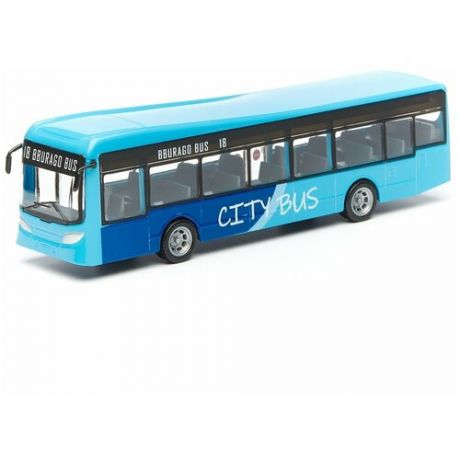 BBURAGO Городской автобус "Long City Bus", Синий, 1:43