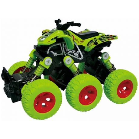 Квадроцикл die- cast, инерционный механизм, рессоры, 6*6, зеленый 36/72 Funky toys FT61066