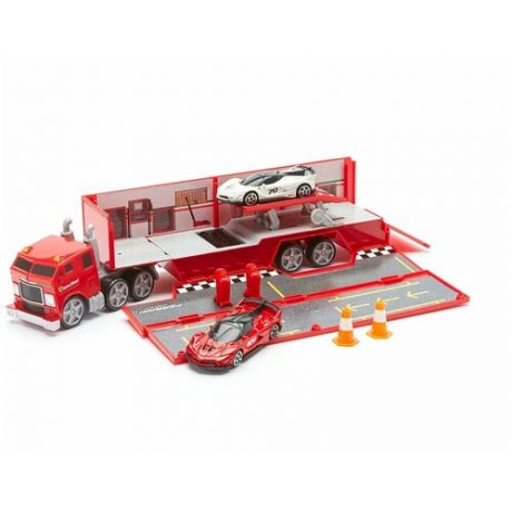 Maisto Машинка Гоночный прицеп FM Ferrari Evolution Hauler, 1:64, красная